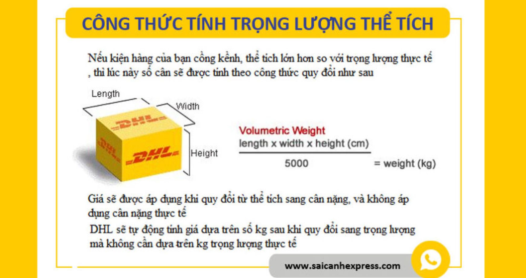 Cách tính trọng lượng và kích thước